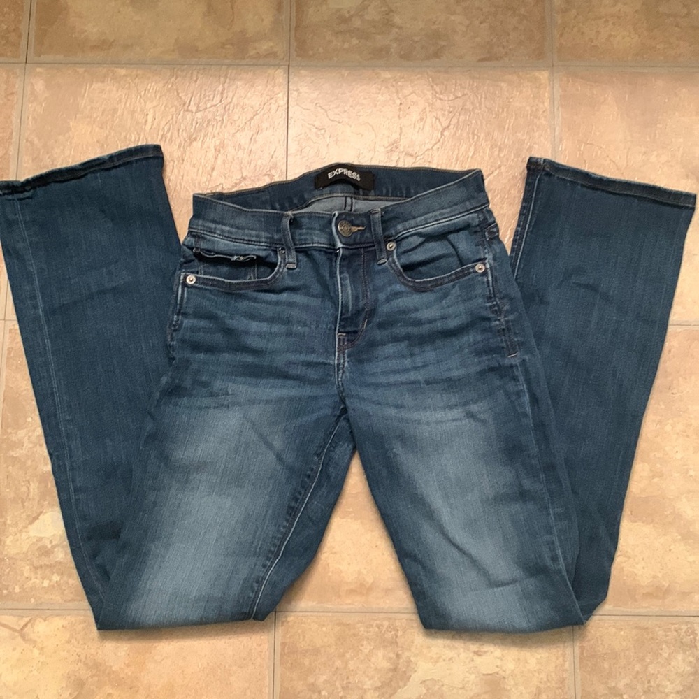 Express stretch fit Barely Boot Mid-Rise jeans